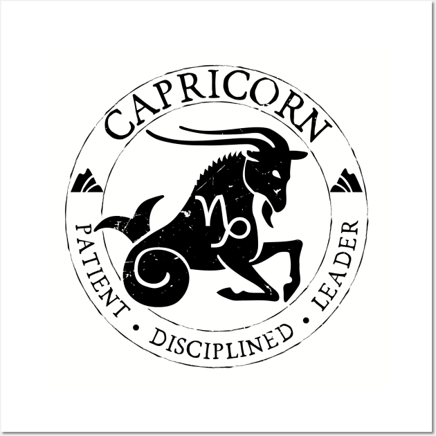 Capricorn Zodiac Birthday Star Sign Zodiac Gift Wall Art by atomguy